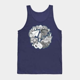 Cute Travel Grey Doodle Tank Top